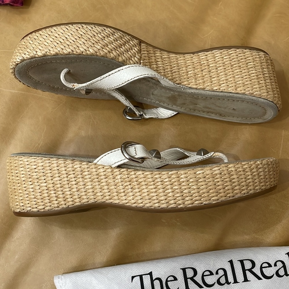 PRADA Women's Straw Wedge Sandals Size 39.5/US 9.5 - Picture 5 of 8
